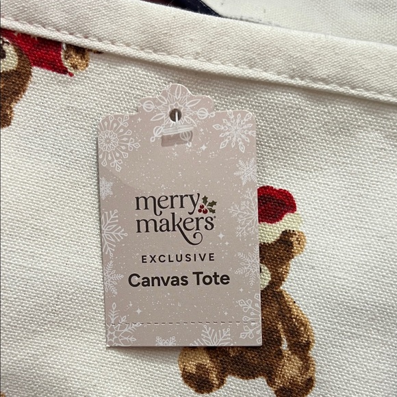 Charming Teddy Bear Tote Bag - Navy and White - Picture 3 of 9